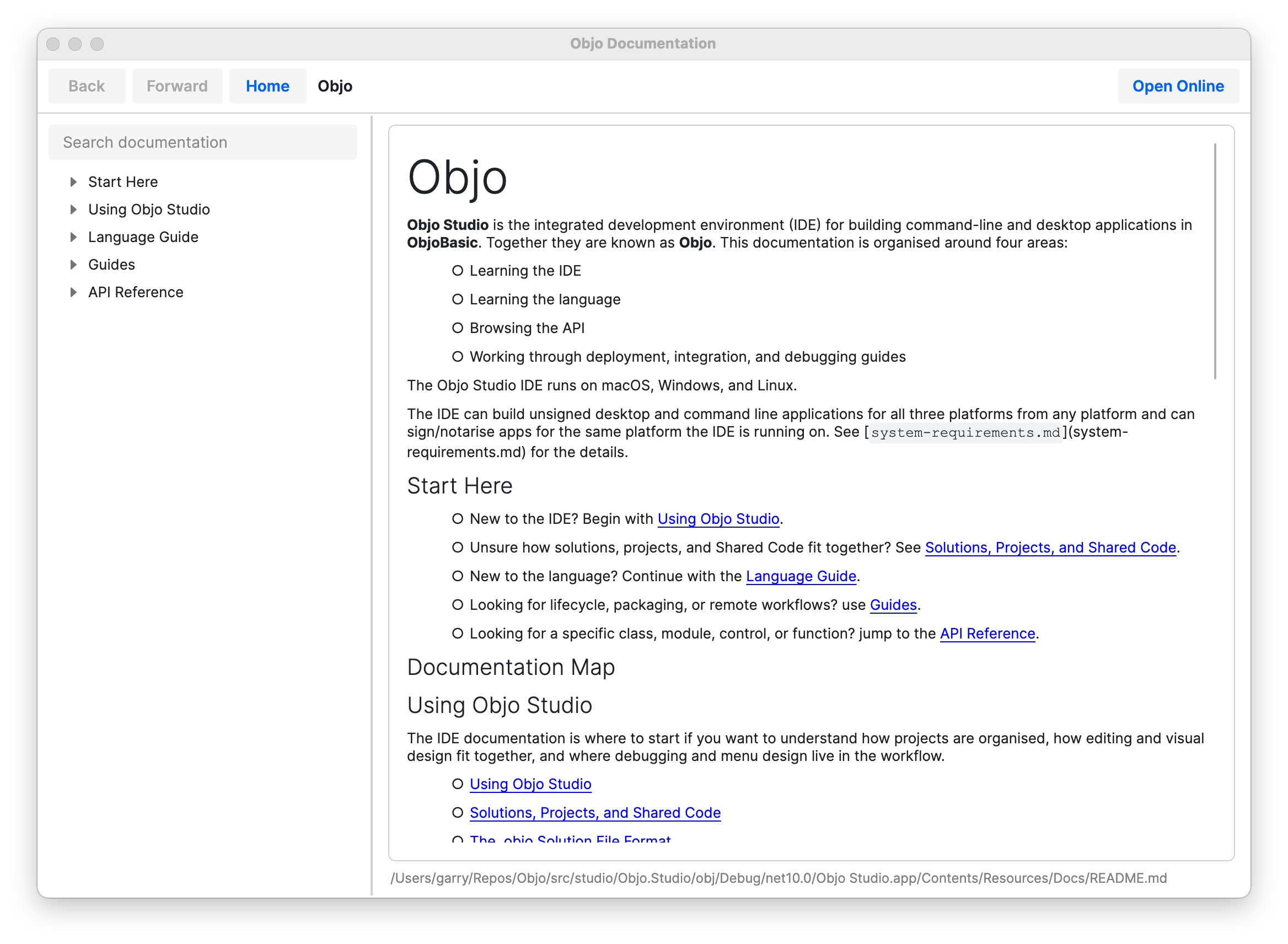 Offline docs browser